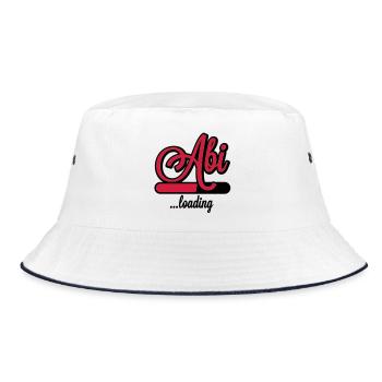 Abi loading - Bucket Hat - Weiß/Navy - Vorne