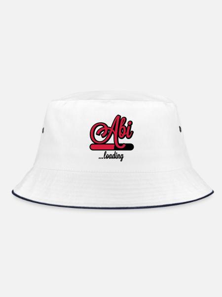 Abi loading - Bucket Hat - Weiß/Navy - Vorne