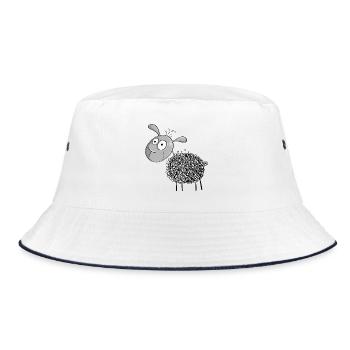 Little Wool Sheep - Sheep Comic - Bucket Hat - white/navy - Front