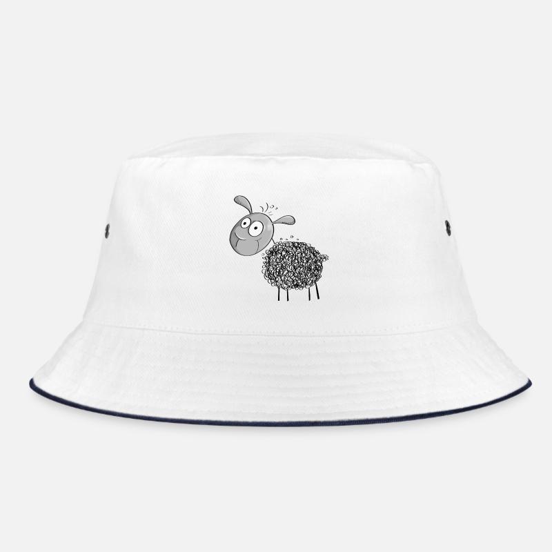 Little Wool Sheep - Sheep Comic - Bucket Hat - white/navy