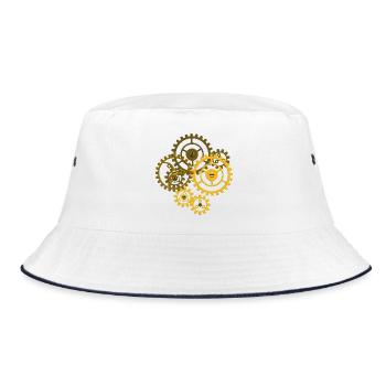 Toothed steampunk - Bucket Hat - white/navy - Front