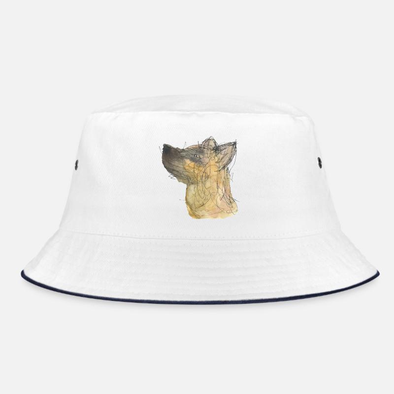 Hund - Bucket Hat - Weiß/Navy
