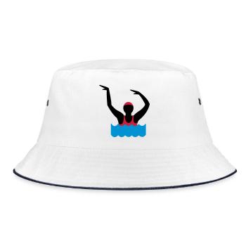 water aerobics - Bucket Hat - white/navy - Front