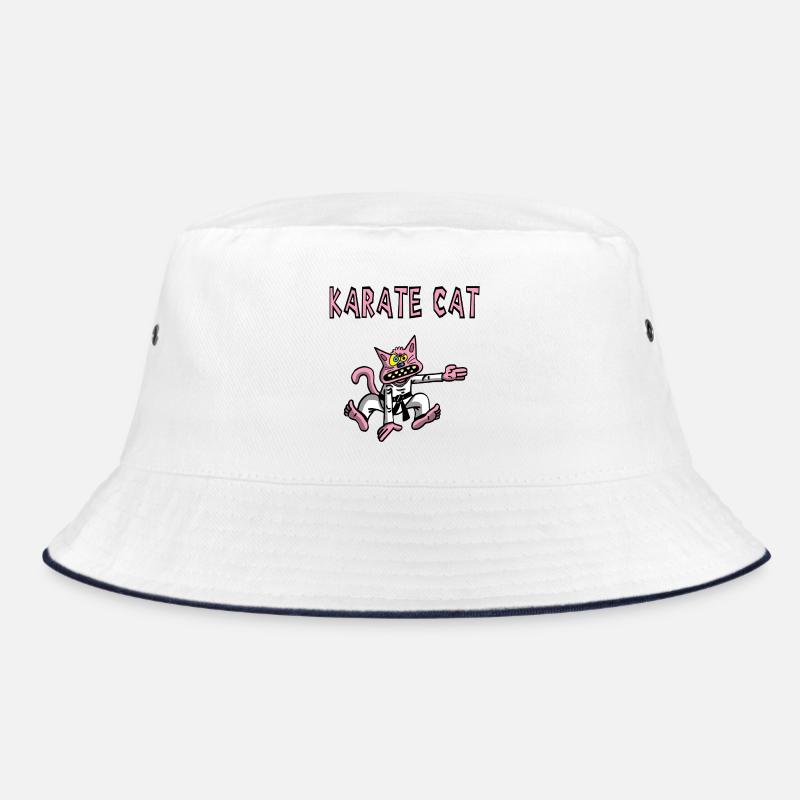 Chat rose et karaté - Bob - blanc/marine