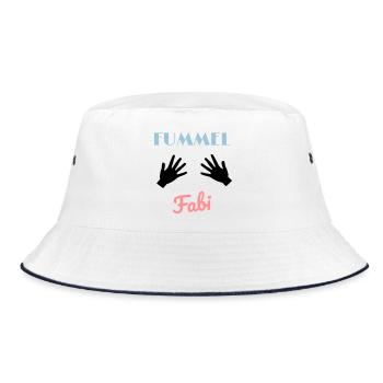 Fummel Fabi Lustiges Spruch Design Hände Humor - Bucket Hat - Weiß/Navy - Vorne