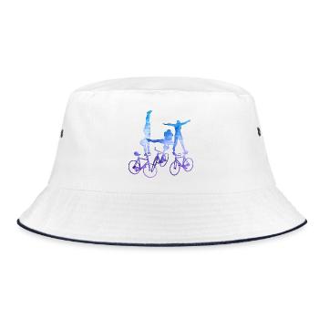 Kunstrad, Kunstradfahren, Hallenradsport - Bucket Hat - Weiß/Navy - Vorne