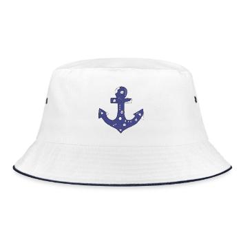 Anker - Bucket Hat - Weiß/Navy - Vorne
