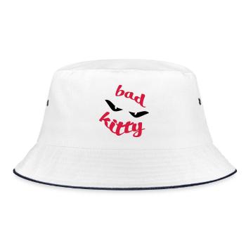 Bad Kitty - Bucket Hat - Weiß/Navy - Vorne