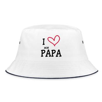 I Love mon Papa - Bob - blanc/marine - Devant