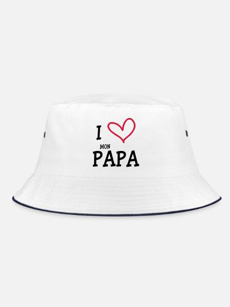 I Love mon Papa - Bob - blanc/marine - Devant