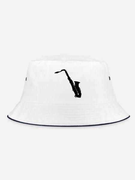 saxophone - Bucket Hat - white/navy - Front