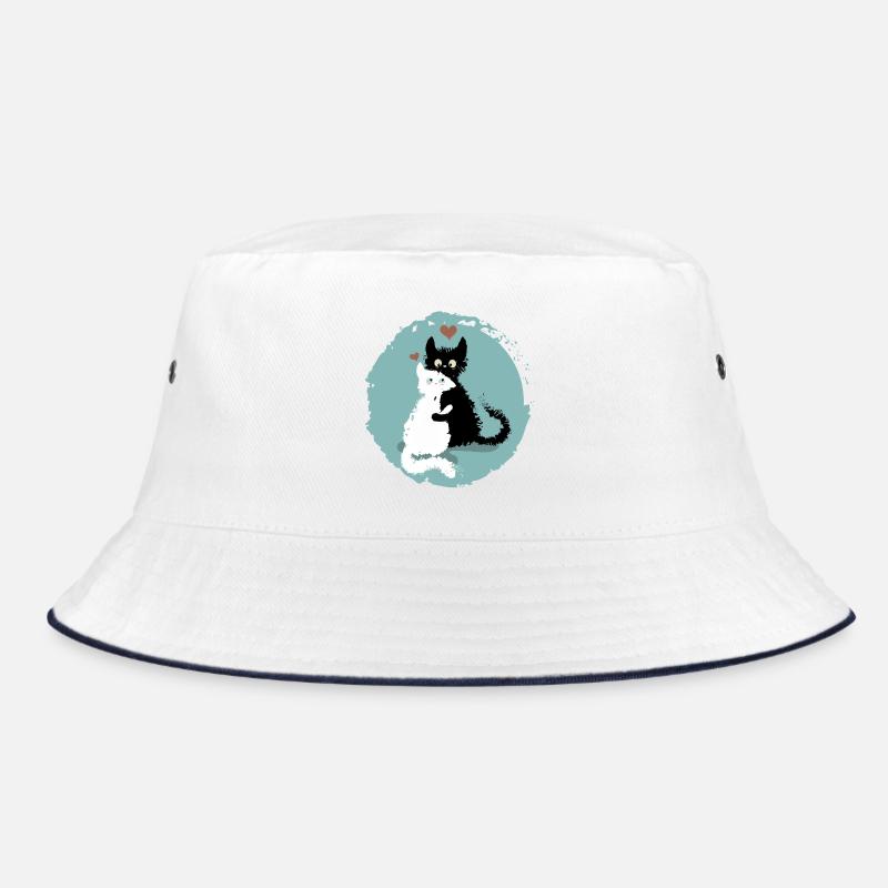 Chats d'amour - Bob - blanc/marine