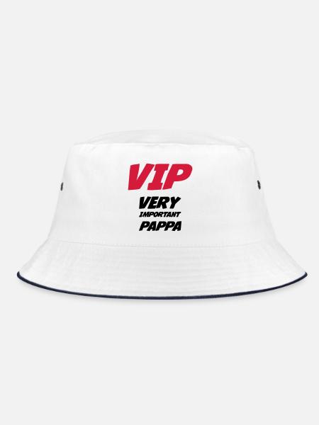 VIP Very Important Pappa - Bucket Hat - white/navy - Front