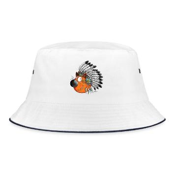 Indian Cat - Bucket Hat - white/navy - Front