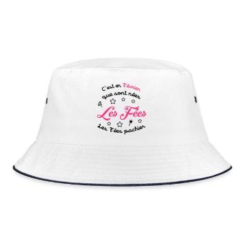 Mädchen / Fee / Prinzessin / Baby - Bucket Hat - Weiß/Navy - Vorne