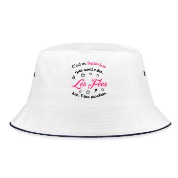 Mädchen / Fee / Prinzessin / Baby - Bucket Hat - Weiß/Navy - Vorne