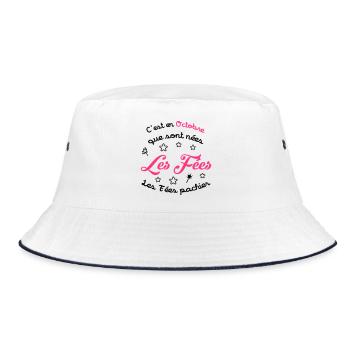 Mädchen / Fee / Prinzessin / Baby - Bucket Hat - Weiß/Navy - Vorne