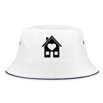 maison maison coeur symbole amour construction où construire - Bob - blanc/marine - Devant