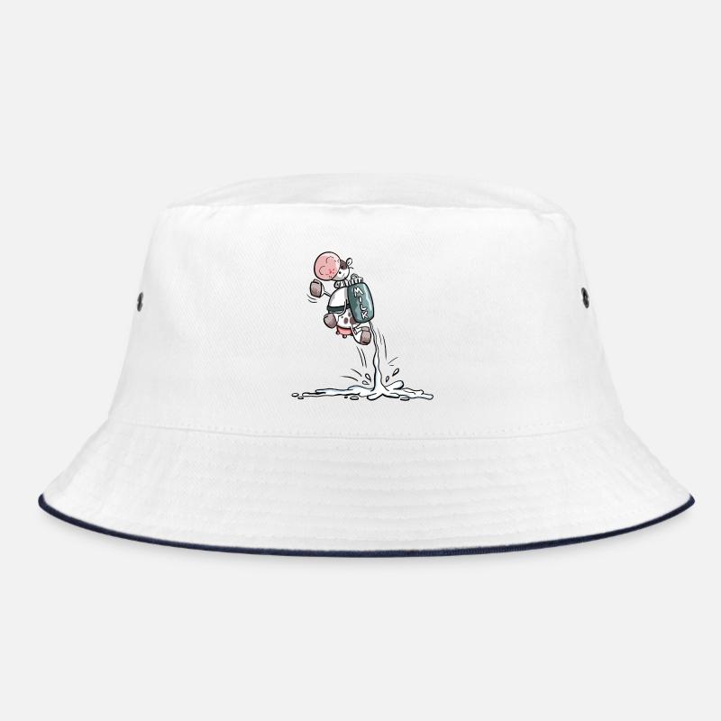Power Kuh mit extra viel Milch - Bucket Hat - Weiß/Navy