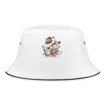 Funny farm pirates - pirate - buccaneers - Bucket Hat - white/navy - Front