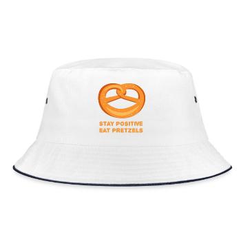 Restez positif, mangez des bretzels! bretzel positif disant - Bob - blanc/marine - Devant