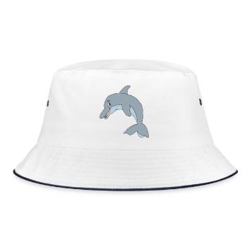 dolphin - Bucket Hat - white/navy - Front