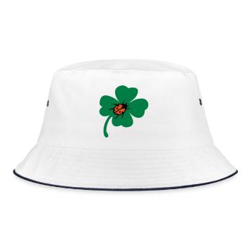 Lucky Cloverleaf Ladybug - Bucket Hat - white/navy - Front