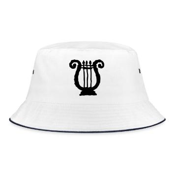 lyre, lyre, lute | Vectorgraphic = Change Color ! - Bucket Hat - white/navy - Front