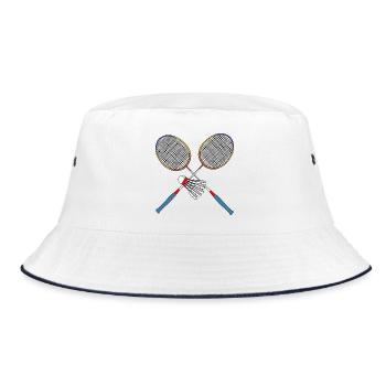 Badminton racket and shuttle - Bucket Hat - white/navy - Front