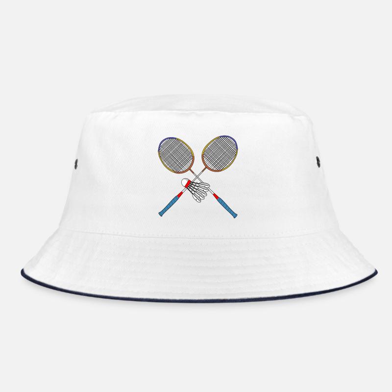 Badminton racket and shuttle Bucket Hat
