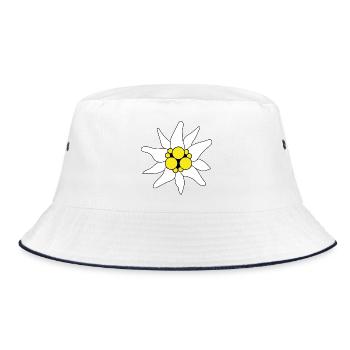 Edelweiss - Bucket Hat - Weiß/Navy - Vorne