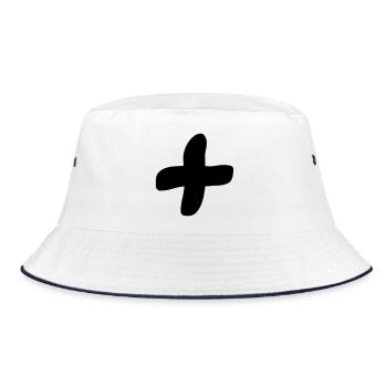 Plus Sign Cross Shadow Plus Sign Sign - Bucket Hat - white/navy - Front
