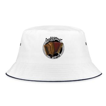Steirische Harmonika - Aufgspuit werd | ZiachON! - Bucket Hat - Weiß/Navy - Vorne