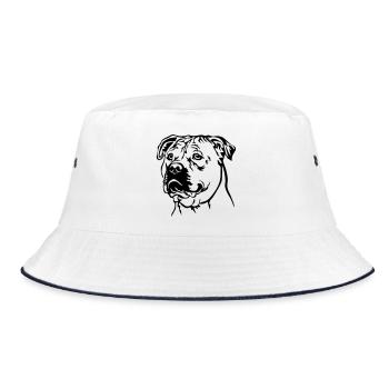 Perro Dogo Mallorquin Head - Bucket Hat - white/navy - Front