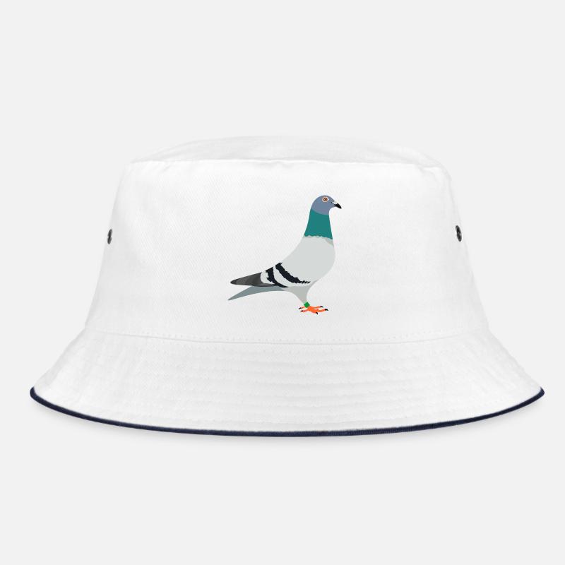 Brieftaube - Bucket Hat - Weiß/Navy