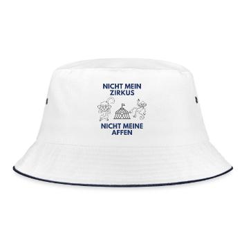 Nicht mein Zirkus Nicht meine Affen - Bucket Hat - Weiß/Navy - Vorne