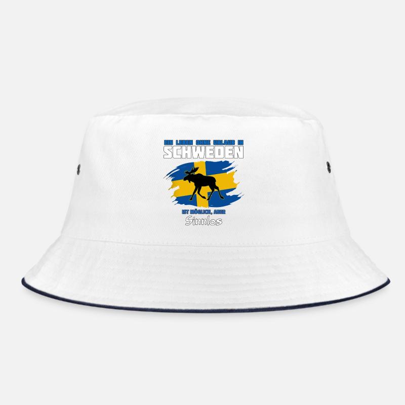Schweden Meme Design mit Elchsilhouette Bucket Hat