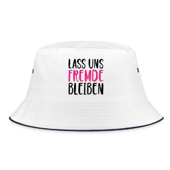 Lass uns Fremde bleiben - Bucket Hat - Weiß/Navy - Vorne