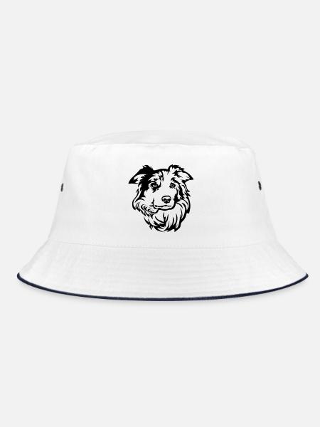 Tête de Border Collie - Bob - blanc/marine - Devant