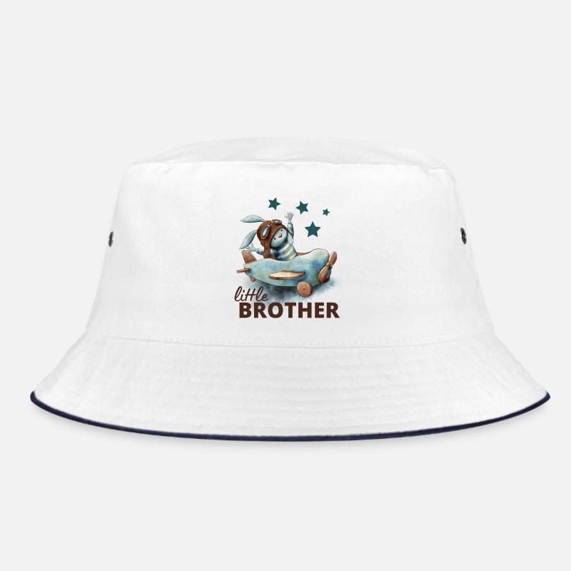 Kleiner Bruder - Bucket Hat - Weiß/Navy