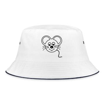 Mouse - Bucket Hat - white/navy - Front