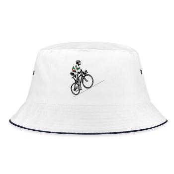 Cycliste avec drapeau italien - Bob - blanc/marine - Devant