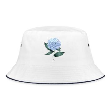 Un hortensia bleu délicat - Fleur fascinante - Bob - blanc/marine - Devant