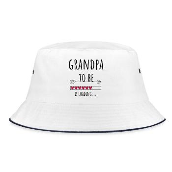 werdender Opa Ankündigung Schwanger Geschenk - Bucket Hat - Weiß/Navy - Vorne