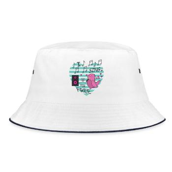 I sing for free - Bucket Hat - white/navy - Front