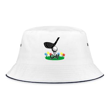 Golf stick - Bucket Hat - white/navy - Front
