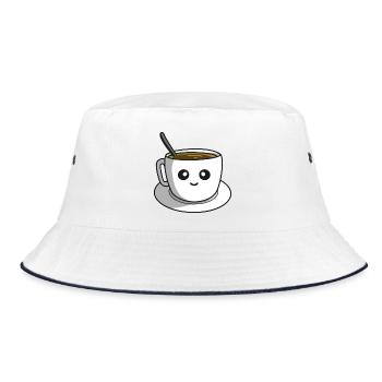 Coffee break - Bucket Hat - white/navy - Front