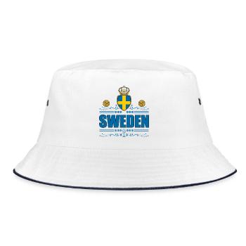 SCHWEDEN - Bucket Hat - Weiß/Navy - Vorne