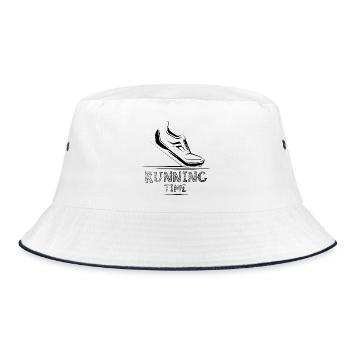 running time icon shoe runner illustration icon - Bucket Hat - white/navy - Front