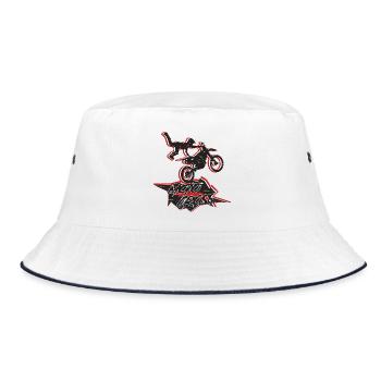 Motocross Stuntman - Bucket Hat - white/navy - Front